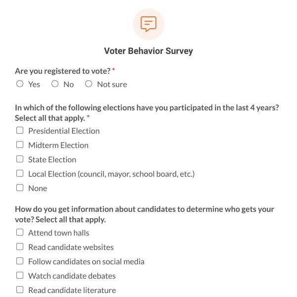 Voter Behavior Survey Template