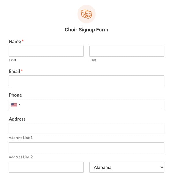 Choir Signup Form Template