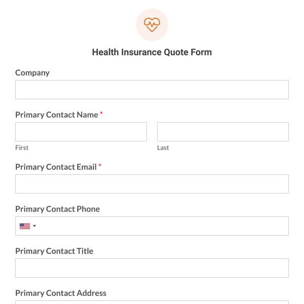 Health Insurance Quote Form Template