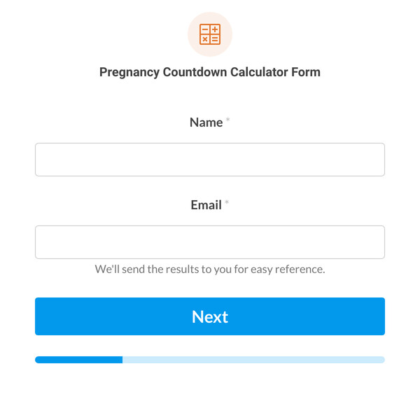 Pregnancy Countdown Calculator Form Template
