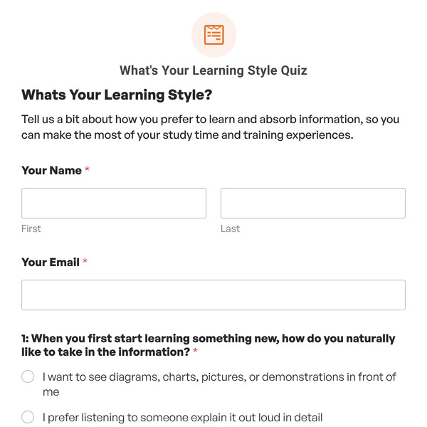 What’s Your Learning Style Quiz Template