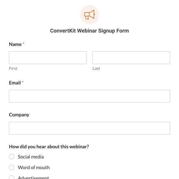 ConvertKit Webinar Signup Form Template