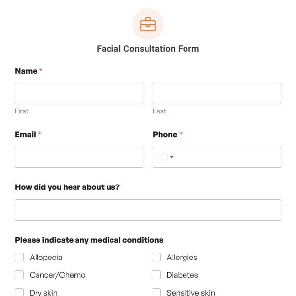 Facial Consultation Form Template