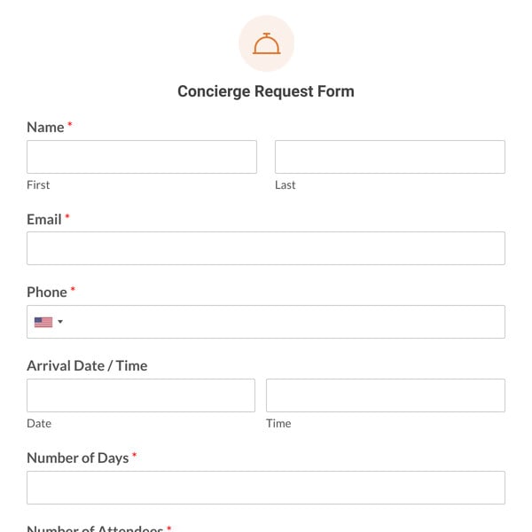 Concierge Request Form Template