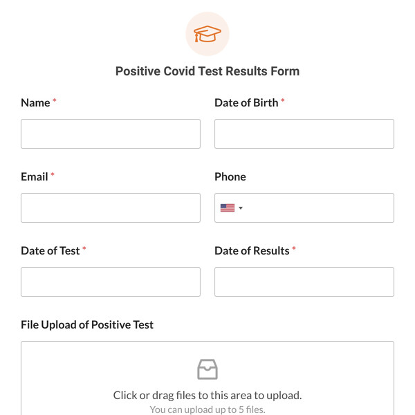 Positive Covid Test Results Form Template