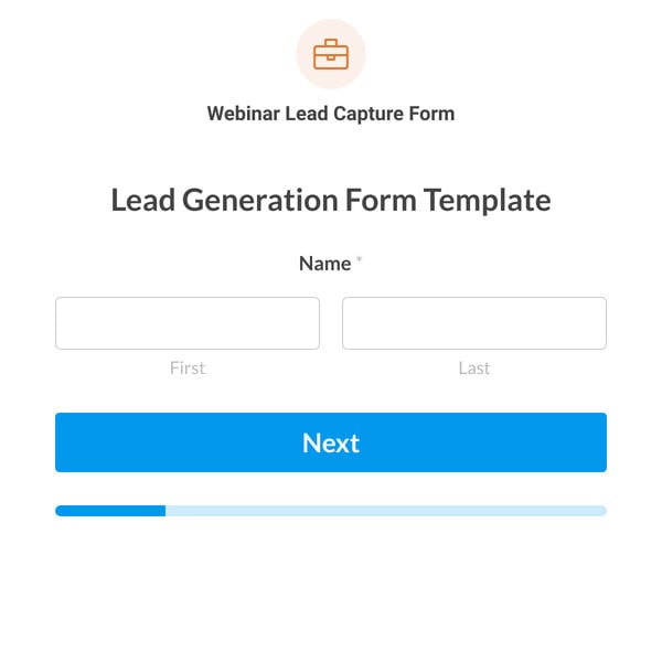Webinar Lead Capture Form Template