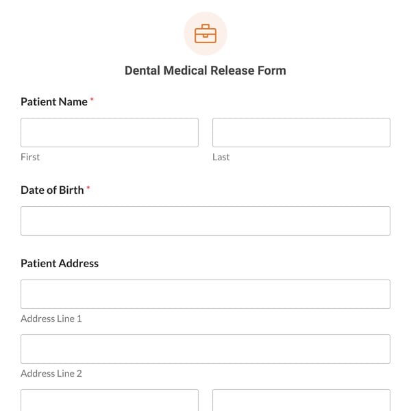 Dental Medical Release Form Template