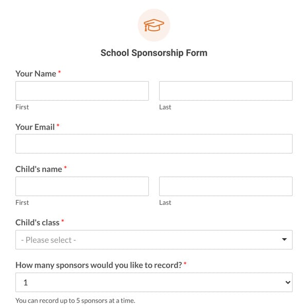 School Sponsorship Form Template