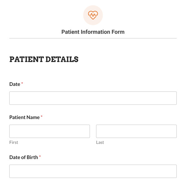 Patient Information Form Template