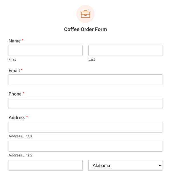Coffee Order Form Template