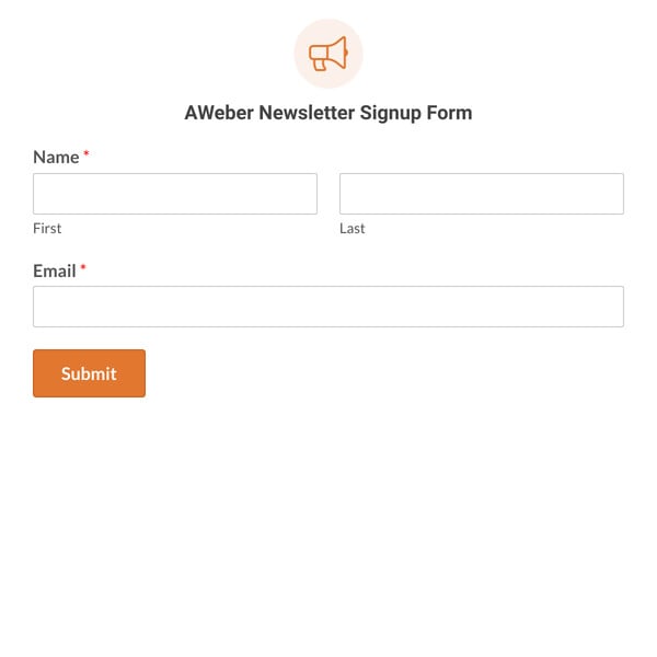 AWeber Newsletter Signup Form Template