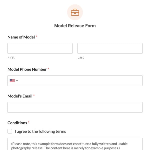 Model Release Form Template