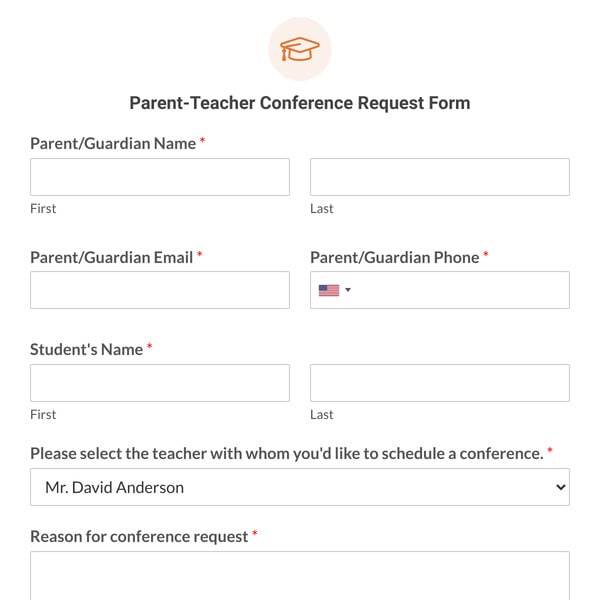 Parent-Teacher Conference Request Form Template