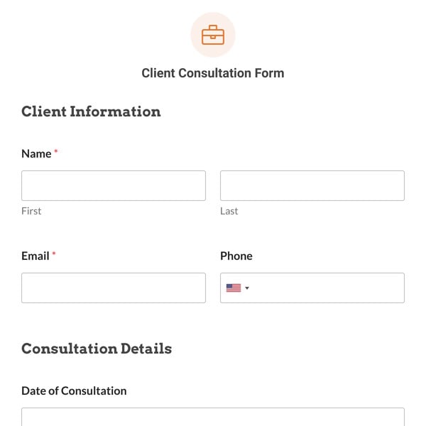 Client Consultation Form Template