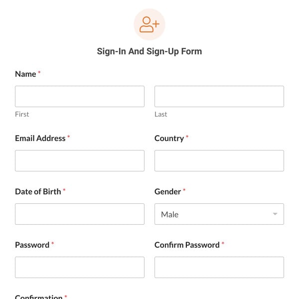 Sign-In And Sign-Up Form Template