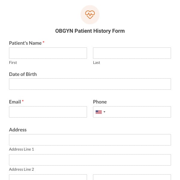 OBGYN Patient History Form Template