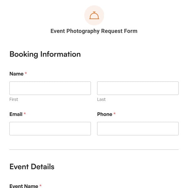 Event Photography Request Form Template