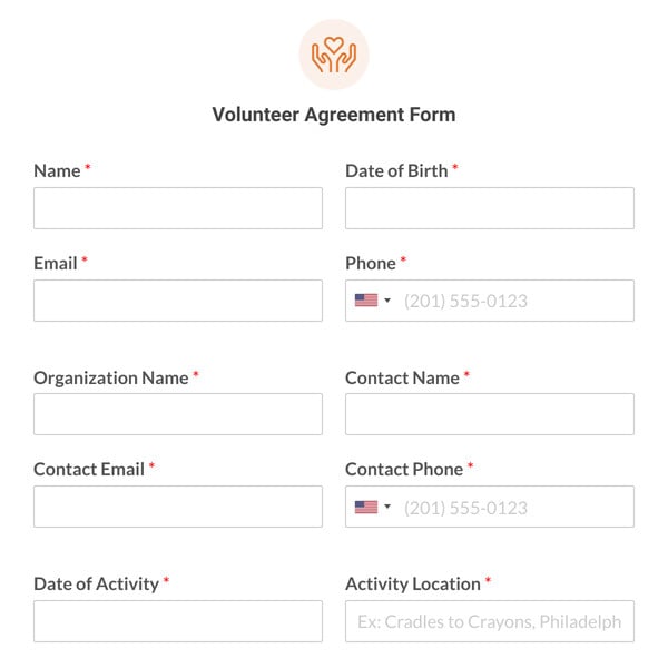 Volunteer Agreement Form Template