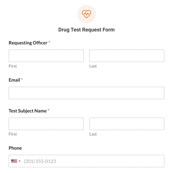 Drug Test Request Form Template