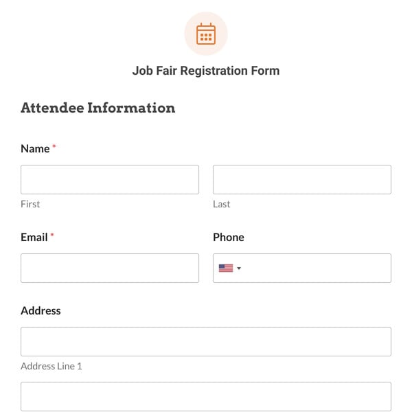Job Fair Registration Form Template