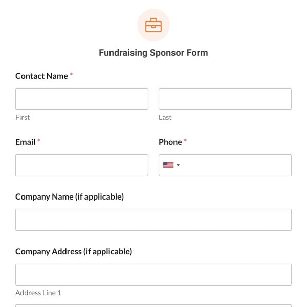 Fundraising Sponsor Form Template