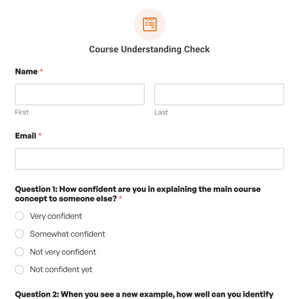 Course Understanding Check Template