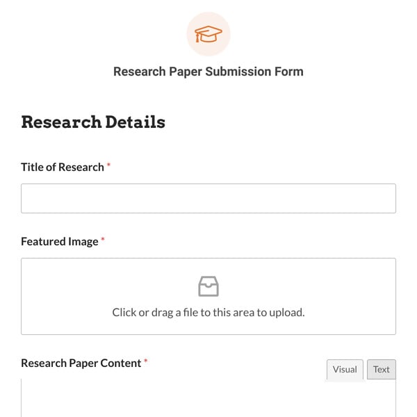 Research Paper Submission Form Template