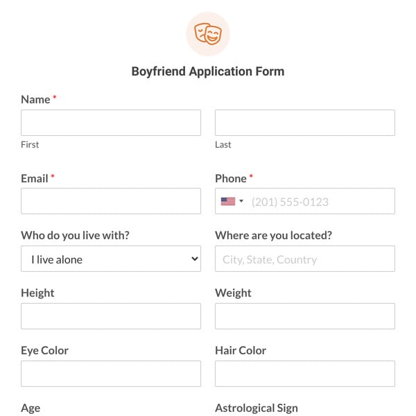 Boyfriend Application Form Template