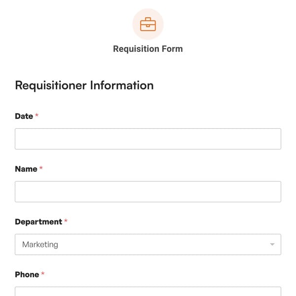 Requisition Form Template