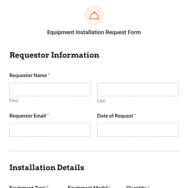 Equipment Installation Request Form Template