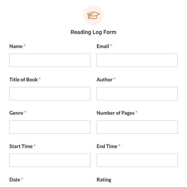 Reading Log Form Template