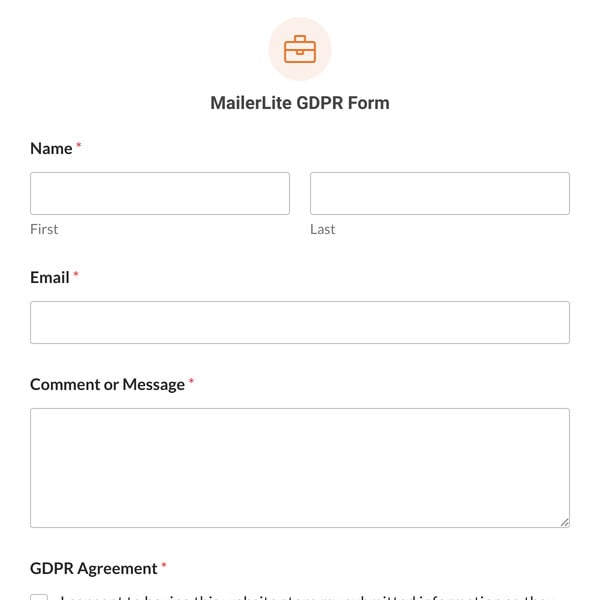 MailerLite GDPR Form Template