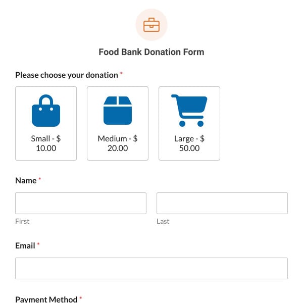 Food Bank Donation Form Template