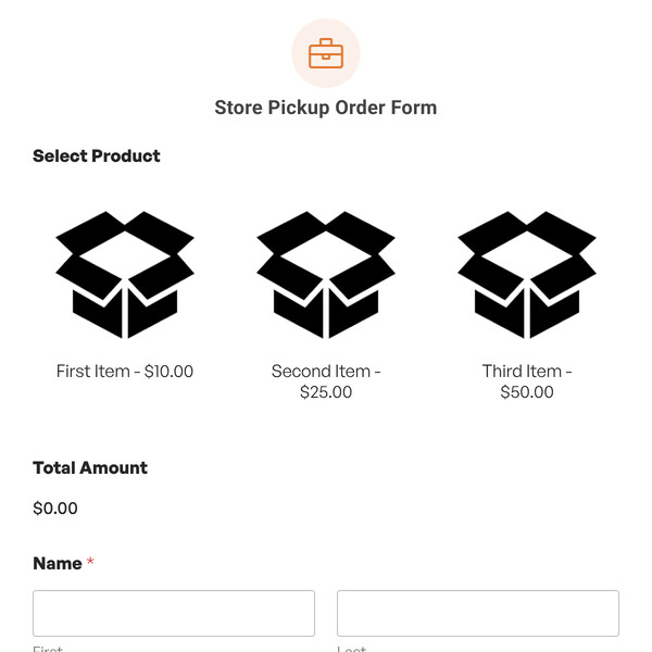 Store Pickup Order Form Template