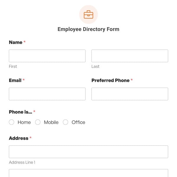Employee Directory Form Template