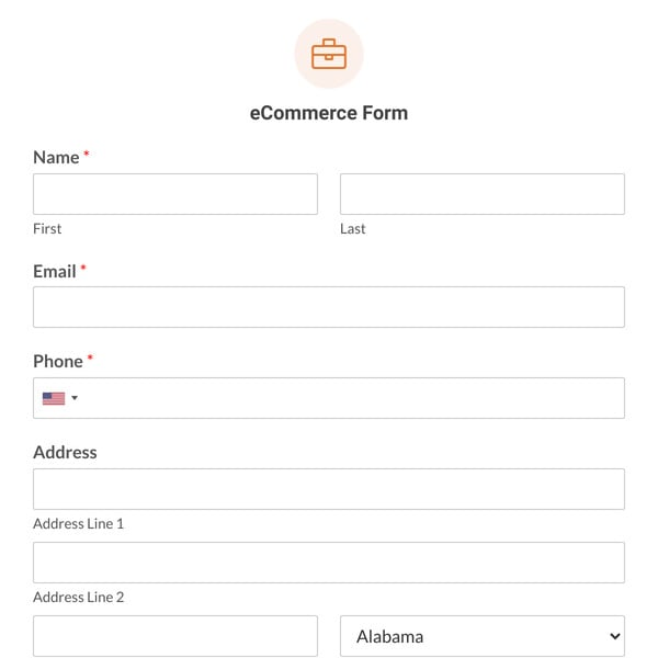 eCommerce Form Template