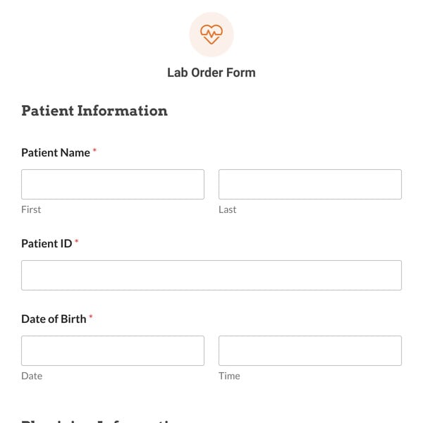 Lab Order Form Template