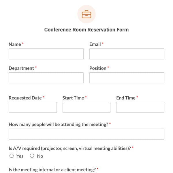 Conference Room Reservation Form Template