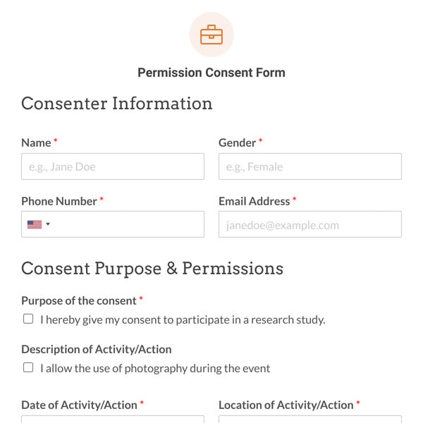 Permission Consent Form Template