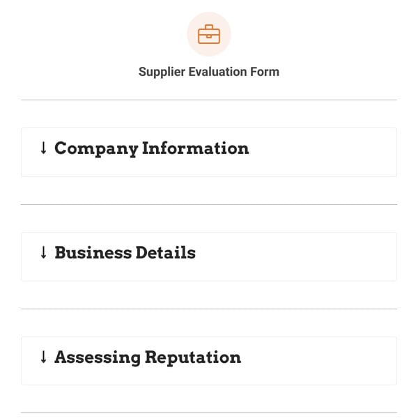 Supplier Evaluation Form Template