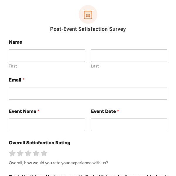 Post-Event Satisfaction Survey Template