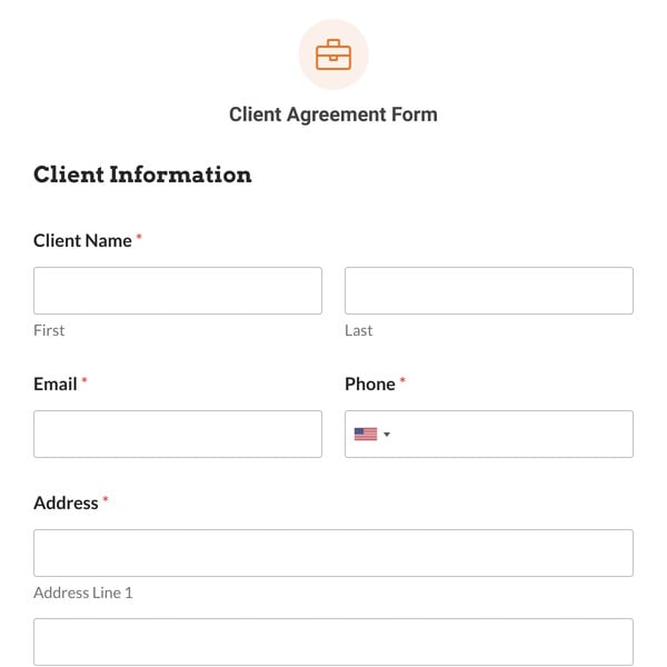 Client Agreement Form Template