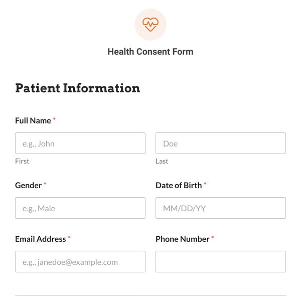 Health Consent Form Template