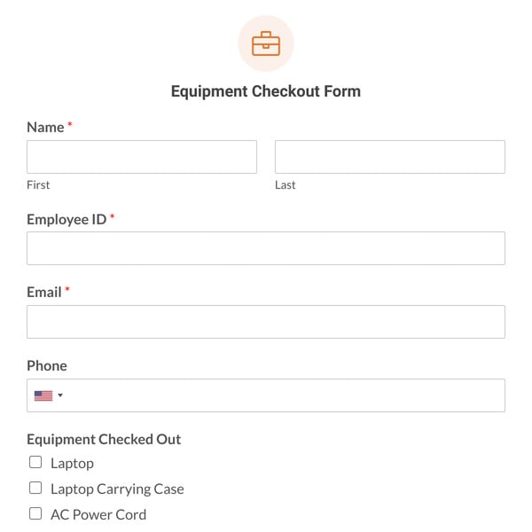 Equipment Checkout Form Template