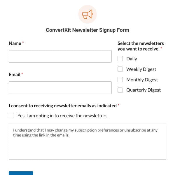ConvertKit Newsletter Signup Form Template