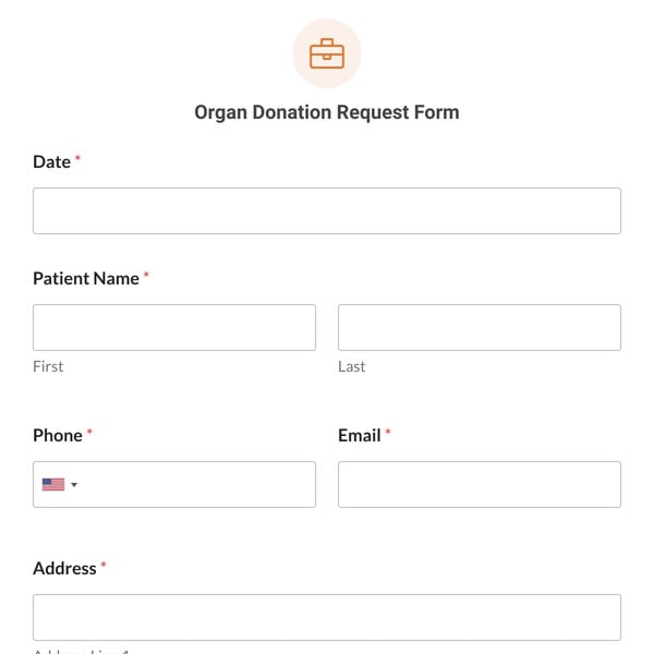 Organ Donation Request Form Template