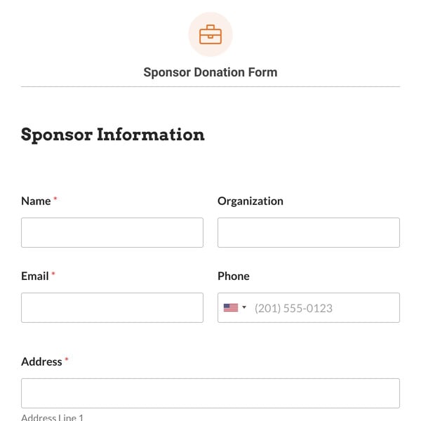 Sponsor Donation Form Template
