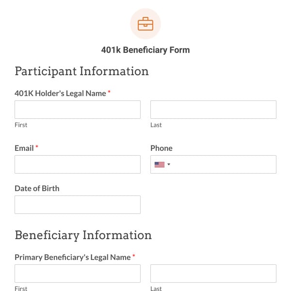 401k Beneficiary Form Template