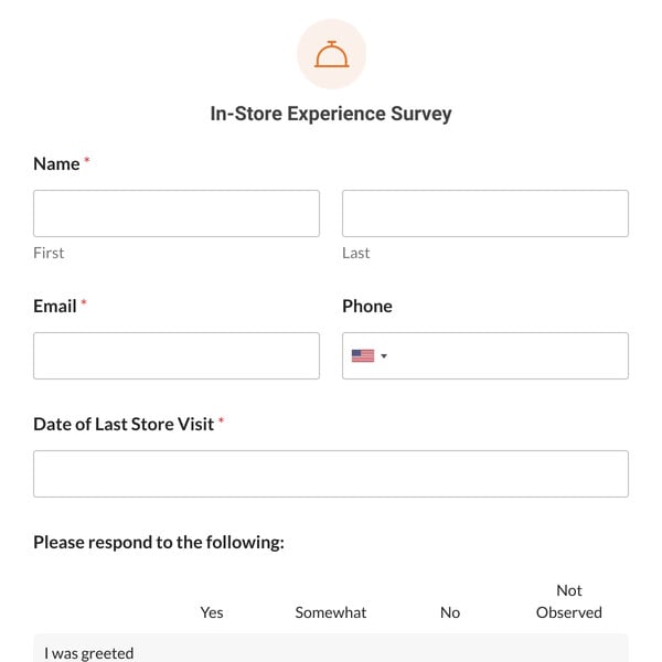 In-Store Experience Survey Template