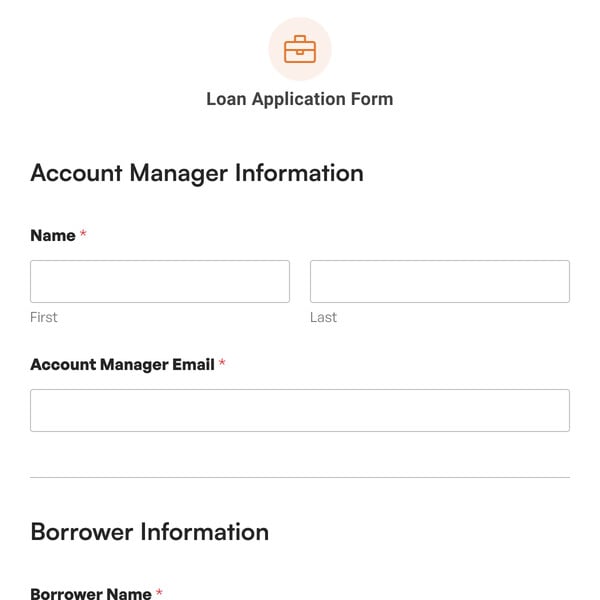 Loan Application Form Template